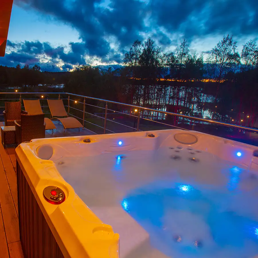 hot tub on the deck of vacation home - Decatur, IL