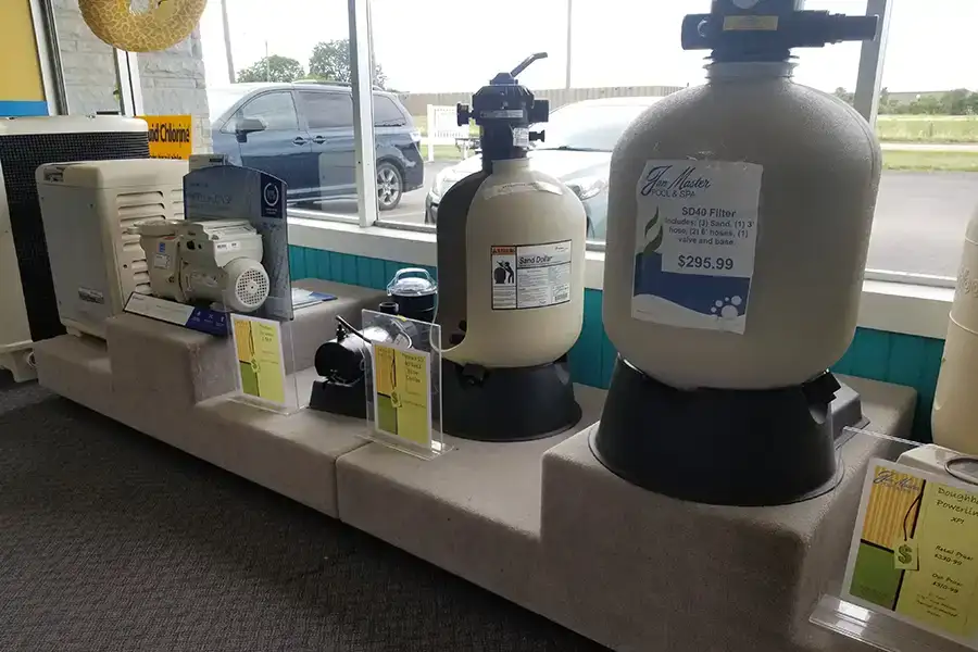 Jan Master Pool & Spa, in store equipment, pool filters - Decatur, IL