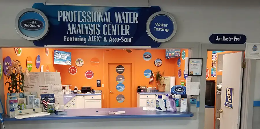 Jan Master Pool & Spa store location professional water analysis center in store - Decatur, IL